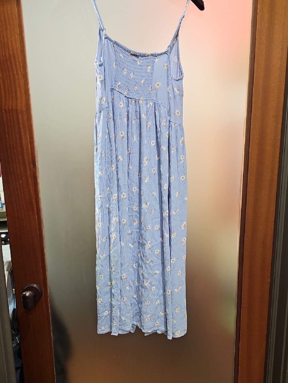 Billabong Light Blue Floral Button-Front Maxi Dress - Picture 6 of 7